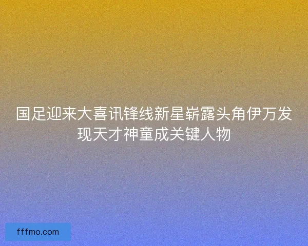 国足迎来大喜讯锋线新星崭露头角伊万发现天才神童成关键人物
